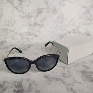 Christian Dior Metaleyes1 Sunglasses Cat Eyes Blue Gold Italy With Case Designer